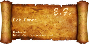 Eck Fanni névjegykártya