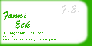 fanni eck business card